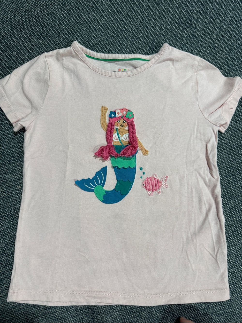 Mini Boden Mermaid Applique pink Tee